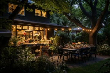 Fototapeta premium Summer backyard barbecues - Generative AI