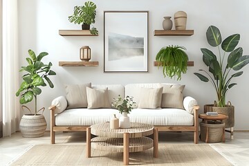 Stylish Living Area with Greenery