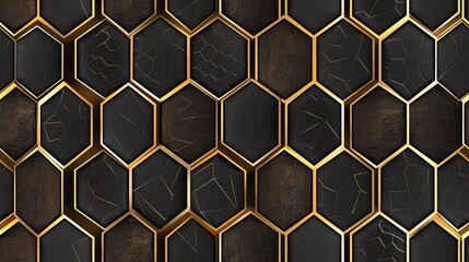 pattern seamless geometric line abstract gold luxury color vector with hexagons