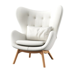 Fototapeta premium Minimalistic cozy design modern armchair no pattern, white background isolated