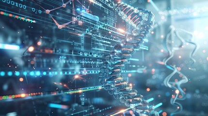 Obraz premium Innovative technologies in science and medicine. Science background image with DNA molecule research concept.