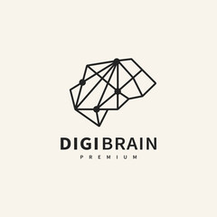 Fototapeta premium geometric brain connection logo design illustration 2