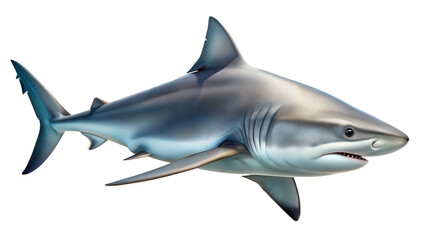 Obraz premium Bull Shark Image Isolated on White Background 
