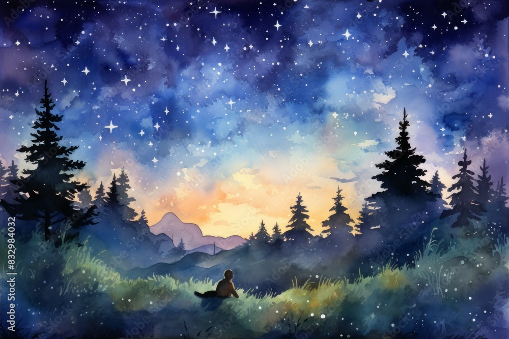 Canvas Prints Summer stargazing - Generative AI