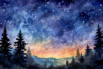 Fototapeta premium Summer stargazing - Generative AI