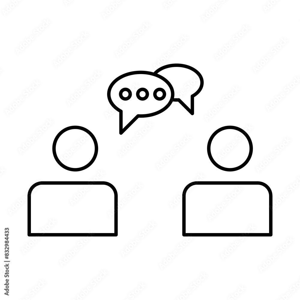 Aufkleber people with speech vector icon. simple flat trendy style illustration for web and app on white backg