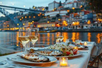 St. John’s Celebration: Enjoying Grilled Sardines on the Streets of Oporto, By the Douro River, Embracing the Festive Atmosphere of a Popular Portuguese Party.