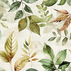 Botanical leaves painting Style