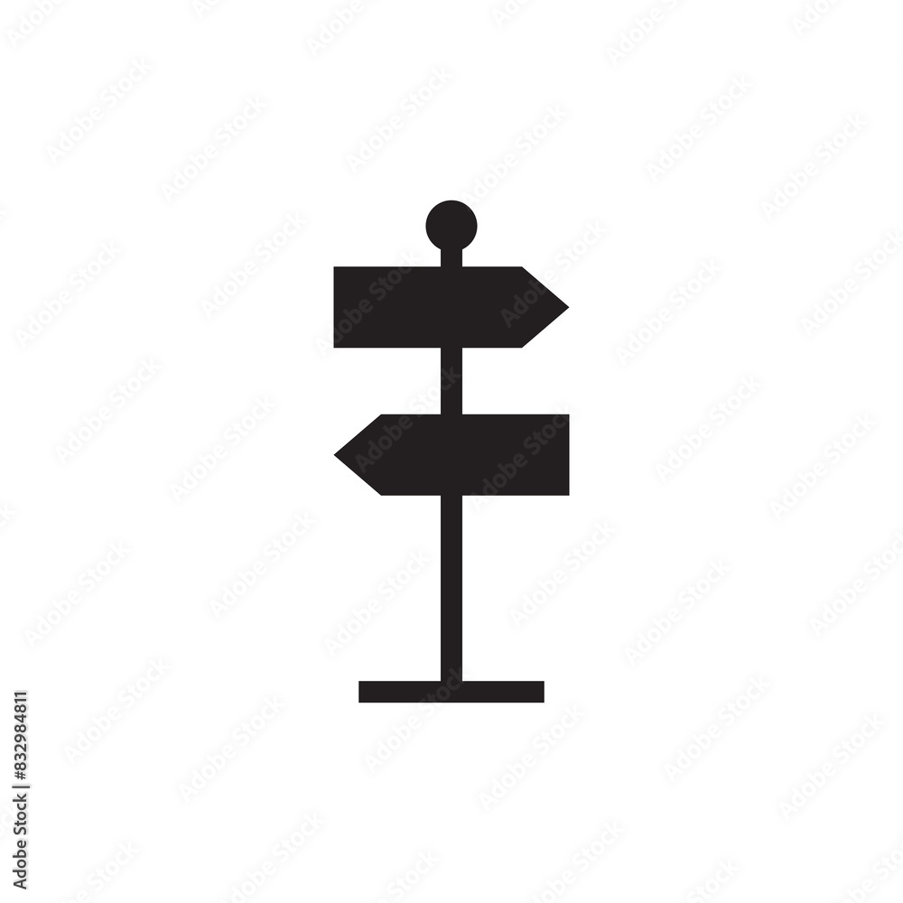 Poster signpost vector icon. direction pointer sign flat illustration on white background..eps