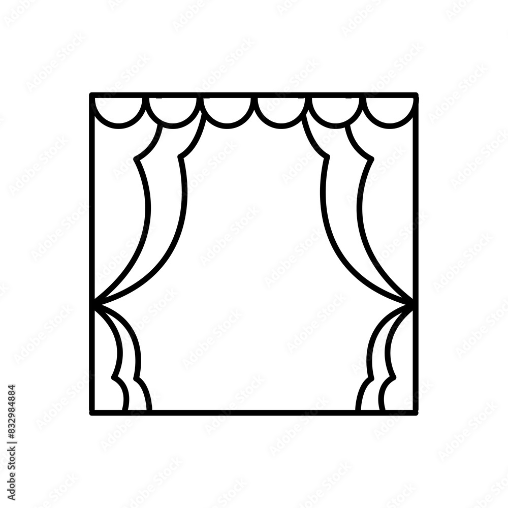 Aufkleber theater stage line icon. vector simple flat illustration for web and app on white background..eps
