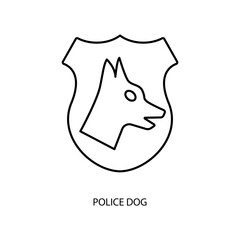 police dog concept line icon. Simple element illustration. police dog concept outline symbol design.