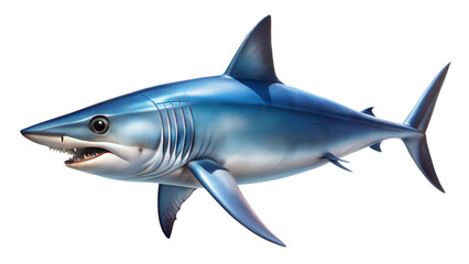 Obraz premium Mako Shark Image Isolated on White Background 