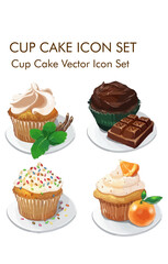 Cupcake logo vector Icon set