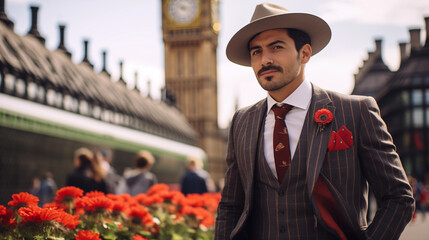 Dapper Gentleman in London Wearing Mexican Charro Suit