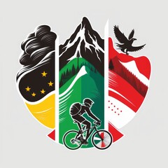 Logo design featuring the flags of Germany Switzerlan
