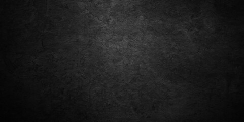 Dark black stone grunge wall blank cement rock backdrop dirty with copy for space design. Dark grey black slate background or backdrop texture. High Resolution on dark black Cement Texture Background.