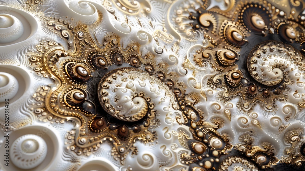 Poster computer generated fractal design endless intricate patterns for cell phone backgrounds