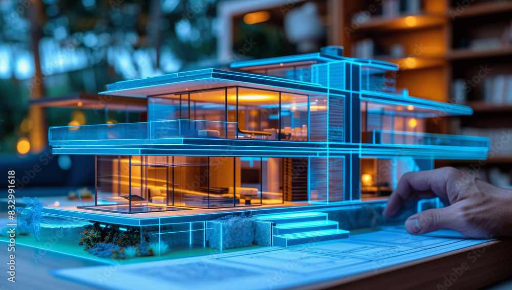 Aufkleber advanced architectural design with holographic technology for modern building projects