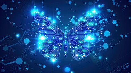 butterfly circuit technology, butterfly shape combined with electronic pattern circuit