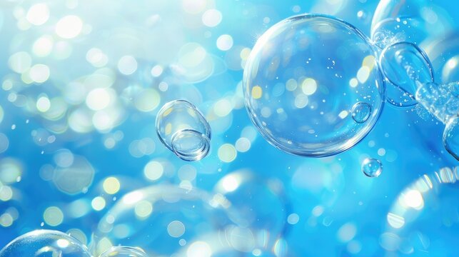 Soft blue background with bubbles