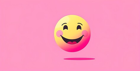 isolated on soft background with copy space Smiley Emoji concept, illustration