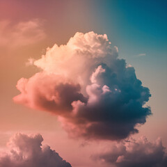 Fototapeta premium A sky filled with clouds during sunset, a spectacle of breathtaking pastel color