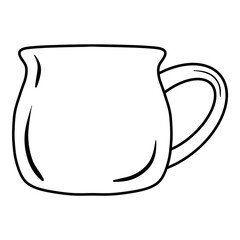 A cup of coffee or tea black doodle.	

