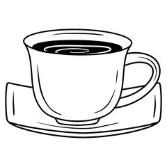A cup of coffee or tea black doodle.	
