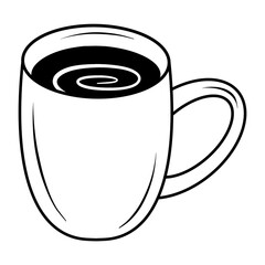 A cup of coffee or tea black doodle.	
