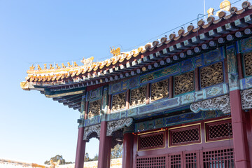 Fototapeta premium Forbidden city with dragon carving decoration