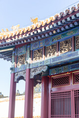 Forbidden city with dragon carving decoration