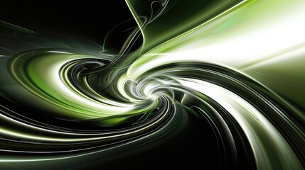Sleek Green Abstract Swirls
