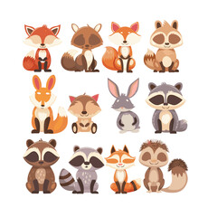 variety of wild animals gathered in a sunny forest clearing