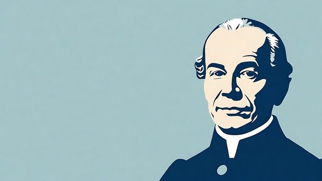 German philosopher immanuel kant blue Illustration with
Empty Space for text and quotes writing 