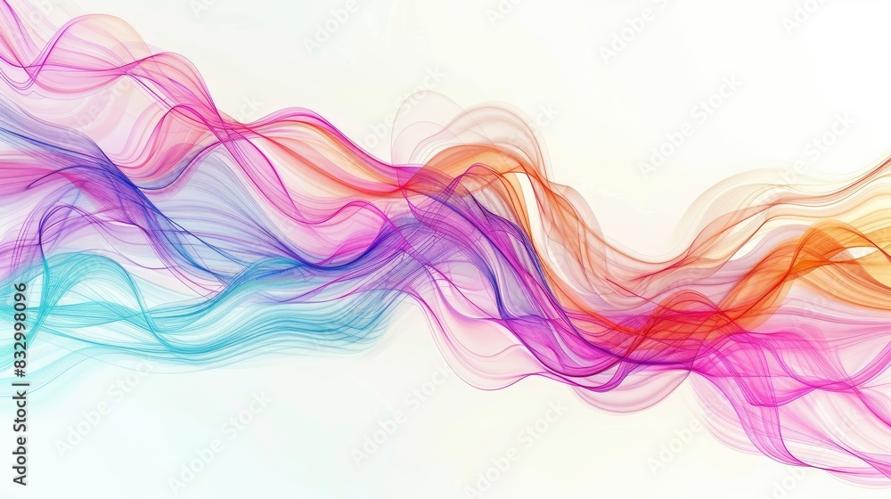 Aufkleber abstract background with colorful lines on a white surface
