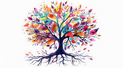 Obraz premium tree with colorful leave vector