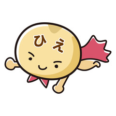 ひえ（穀物）のヒーローキャラクターのイラスト