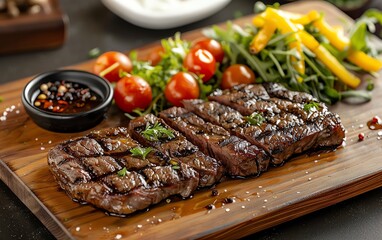 Experience the Sizzle HighResolution Picture of Crispy Grilled Beef Steak