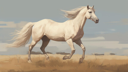 Obraz premium Stunning illustration of a graceful horse, capturing the beauty and majesty of a stallion in high resolution art.