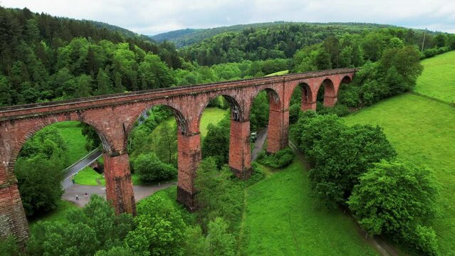 Stone arch bridge Himb&auml;chel Viaduct, Erbach - Germany