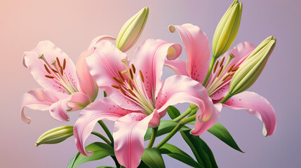 Beautiful highresolution lily illustration with graceful petals and elegant floral beauty on a clean background.