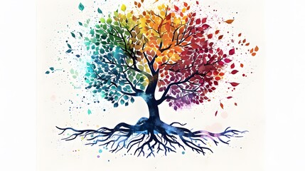 Obraz premium tree with colorful leave vector