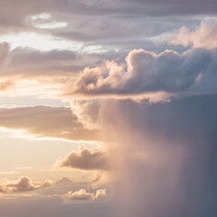 Obraz premium Nature's watercolor painting, a symphony of colors against the fading light.