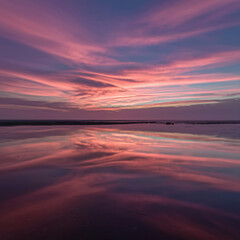 Obraz premium Nature's watercolor painting, a symphony of colors against the fading light.