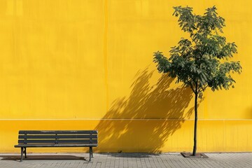Clear Yellow wall - generative ai