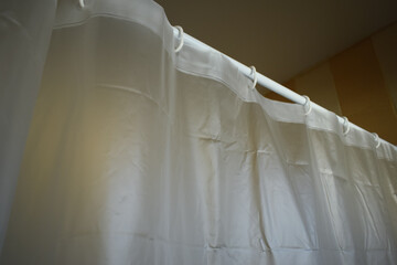 white plastic curtain texture in bathroom