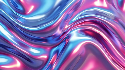 a colorful liquid metal background, with a shiny surface showing waves and swirls, in the colors blue, pink and purple.