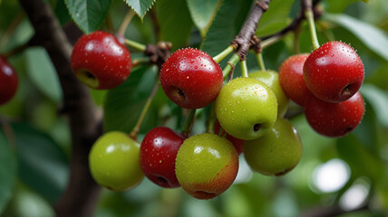 closeup-of-green-sweet-cherry-tree-branches-with-ripe-juicy-berries-in-garden-harvest-time