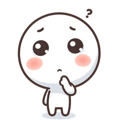 Obraz premium 궁금해 하는 단순한 2D 캐릭터