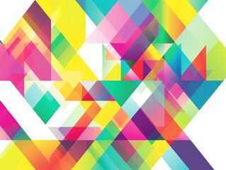 Geometric abstract background, flat design, rule of thirds, white background, bright colors, graphic